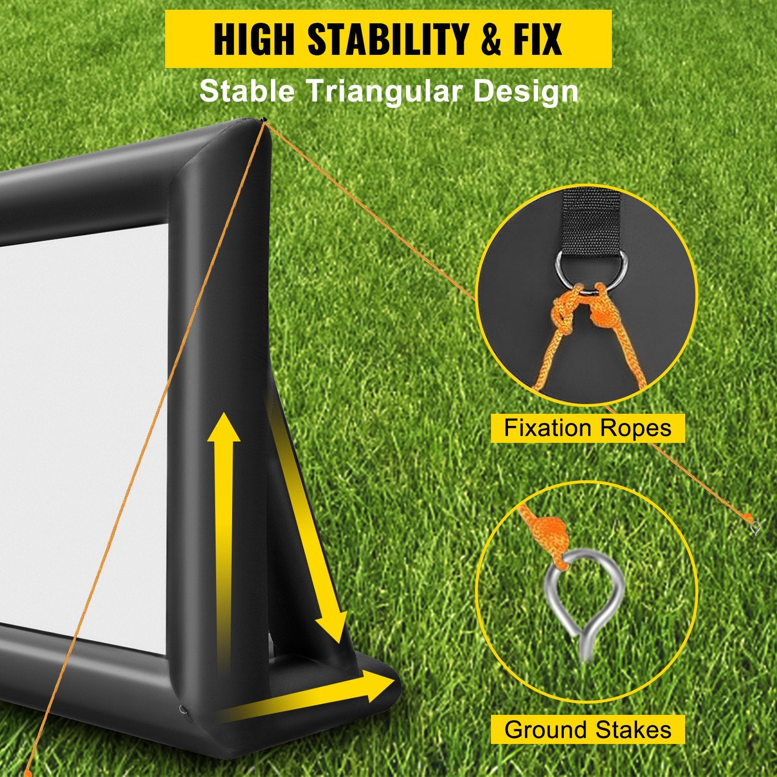Screens & Stands: VEVOR 6x4m Inflatable Projector Screen Movie Screen Outdoor Theater w/Blower