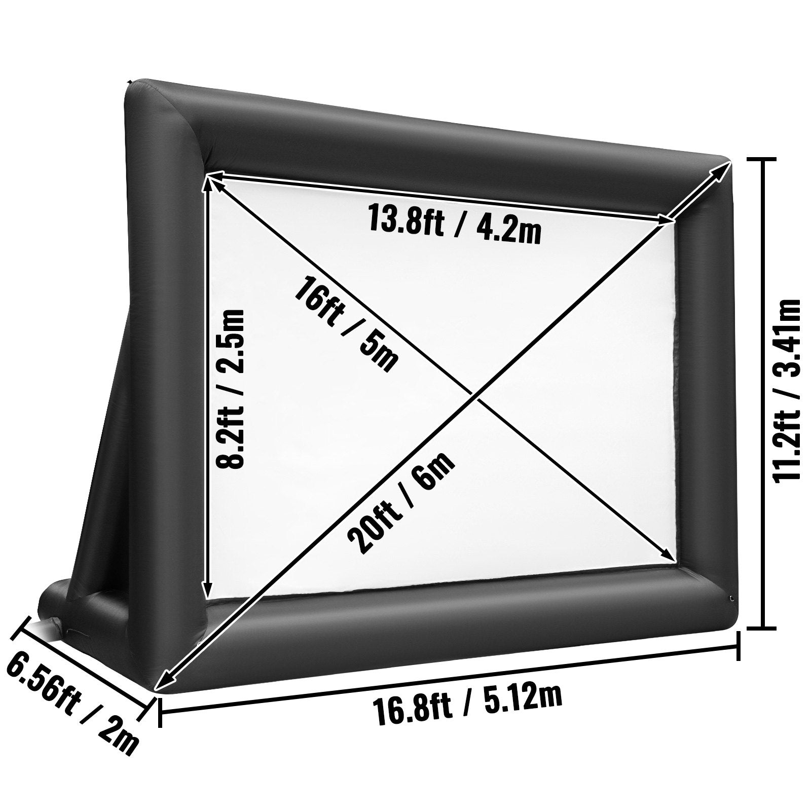 Screens & Stands: VEVOR 6x4m Inflatable Projector Screen Movie Screen Outdoor Theater w/Blower