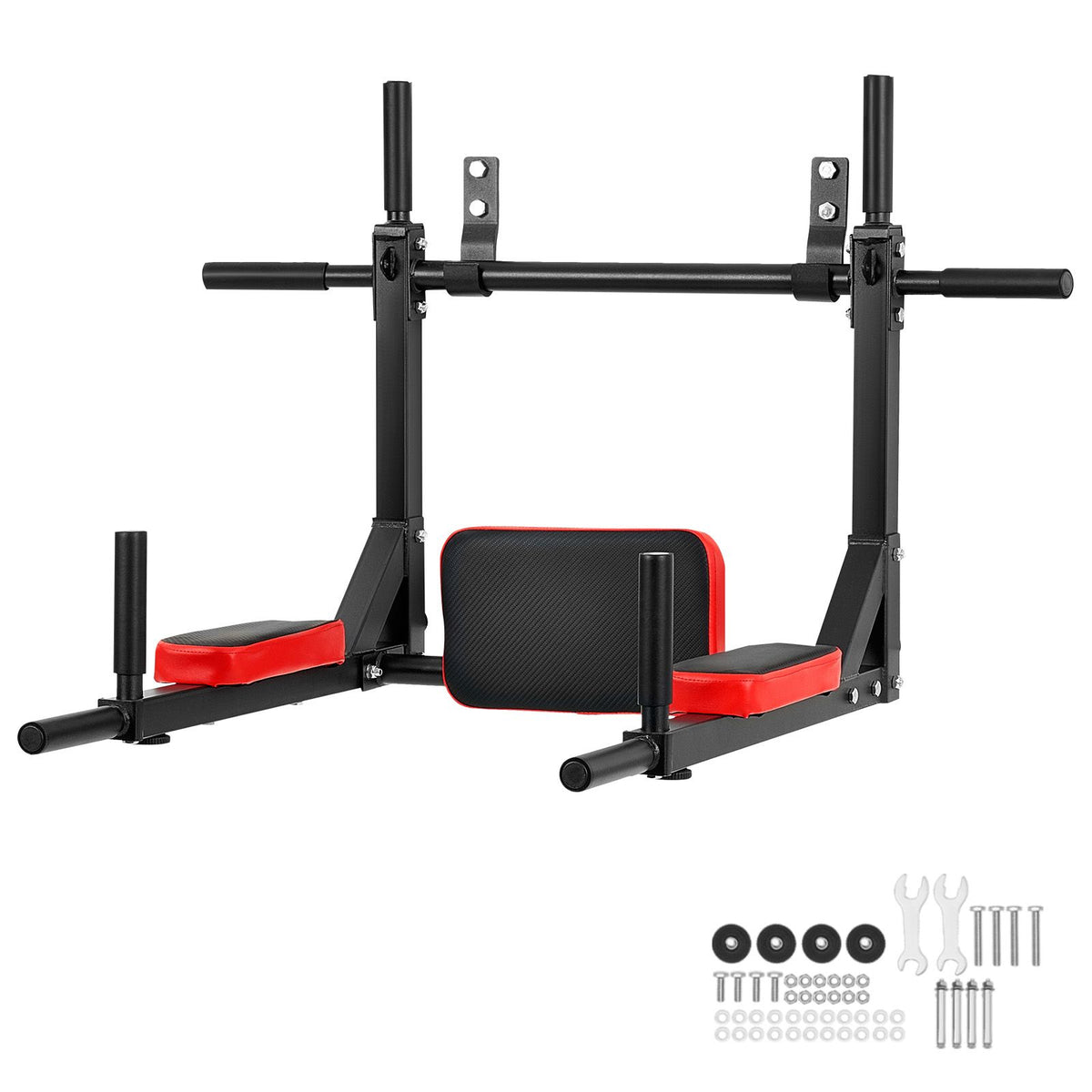 Multifunctional Pull Up Bar, Wall Mounted Chin Up Bar Dip Station for Home Gym, Heavy Duty Steel Upper Body Workout Pull Ups, Power Tower Set Training Equipment Fitness, 440 lbs Weight Capacity