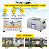 Jewellery Cleaners: VEVOR Digital Ultrasonic Cleaner 30L Ultrasonic Cleaning Machine 40kHz Sonic Cleaner Machine 316 & 304 Stainless Steel Ultrasonic Cleaner Machine with Heater & Timer for Cleaning Jewelry Glasses Watch
