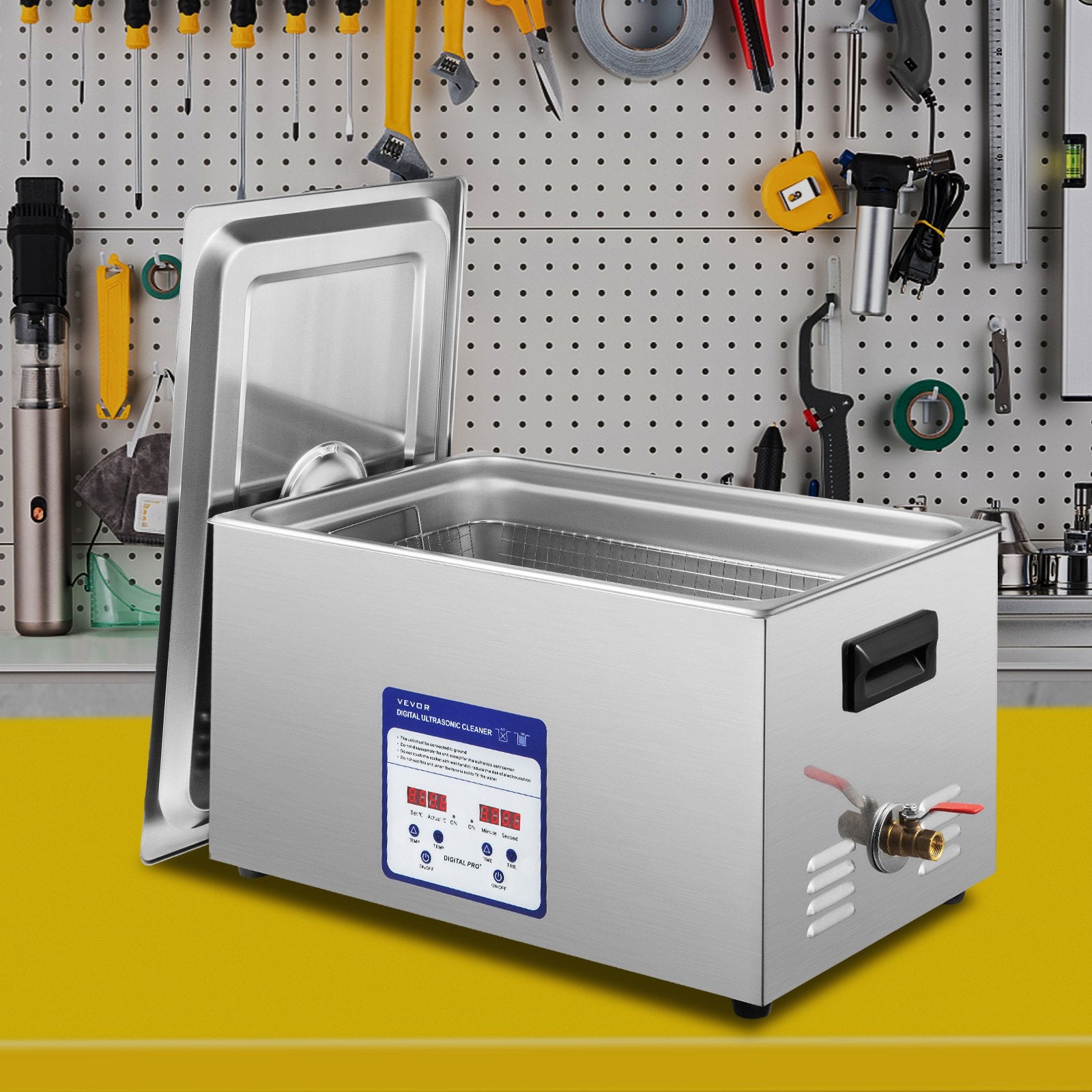 Digital Ultrasonic Cleaner 30L Ultrasonic Cleaning Machine 40kHz Sonic Cleaner Machine 316 & 304 Stainless Steel Ultrasonic Cleaner Machine with Heater & Timer for Cleaning Jewelry Glasses Watch
