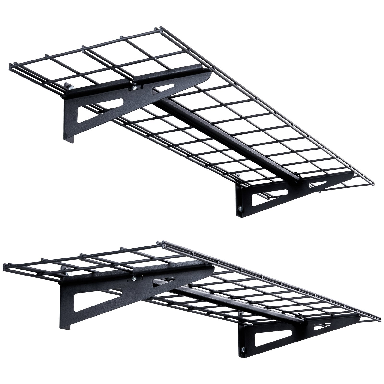 Wall Storage Racks: VEVOR Garage Storage Shelving, 2 Pack, 48 x 12 in Heavy Duty Garage Shelves Wall Mounted, 400 lbs Load Capacity(Total) Garage Storage Rack Floating Shelves, Suitable for Shop, Shed, Garage Storage