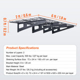 Wall Storage Racks: VEVOR Garage Storage Shelving, 2 Pack, 183 x 61 cm Heavy Duty Garage Shelves Wall Mounted, 454 kg Load Capacity(Total) Garage Storage Rack Floating Shelves, Suitable for Shop, Shed, Garage Storage