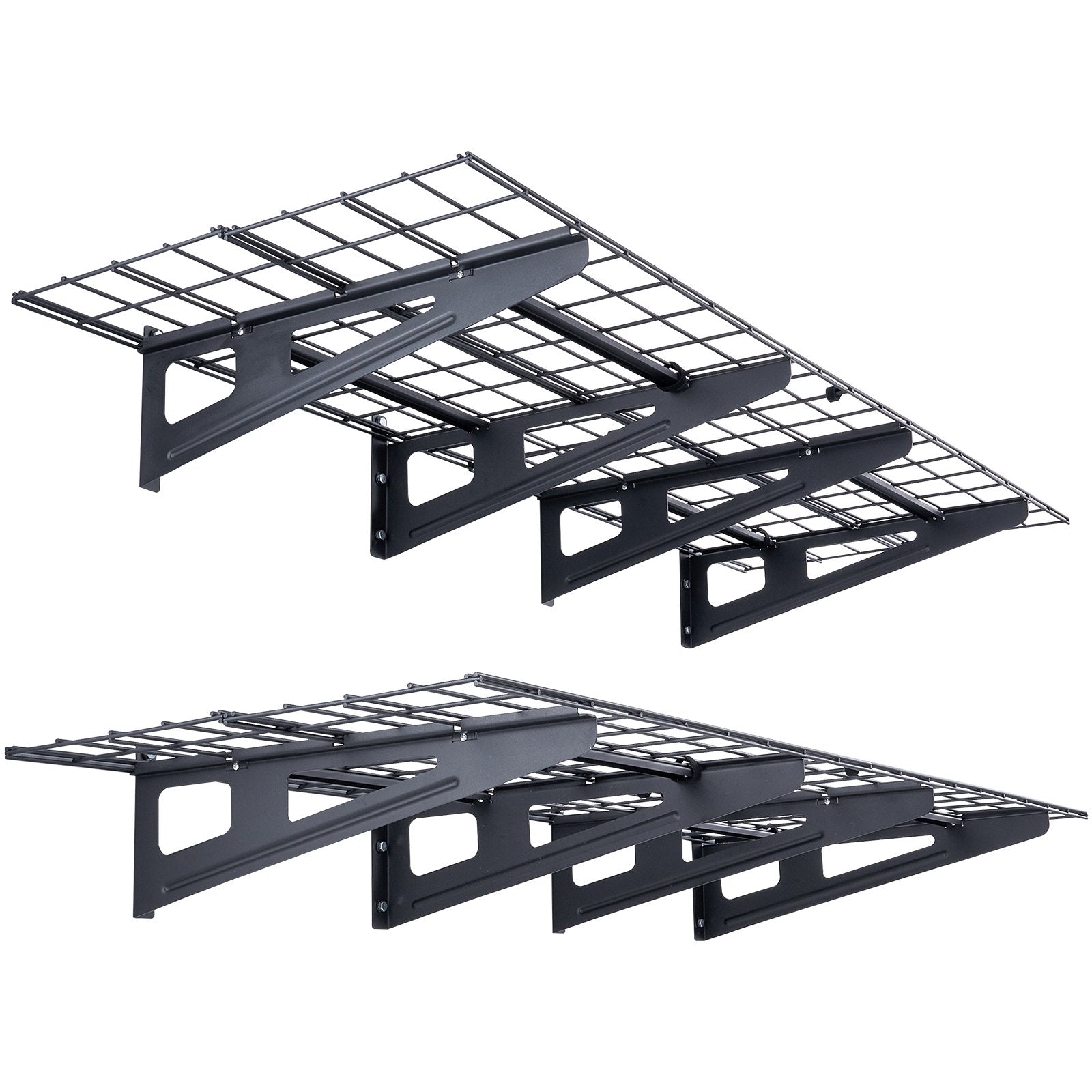 Wall Storage Racks: VEVOR Garage Storage Shelving, 2 Pack, 183 x 61 cm Heavy Duty Garage Shelves Wall Mounted, 454 kg Load Capacity(Total) Garage Storage Rack Floating Shelves, Suitable for Shop, Shed, Garage Storage