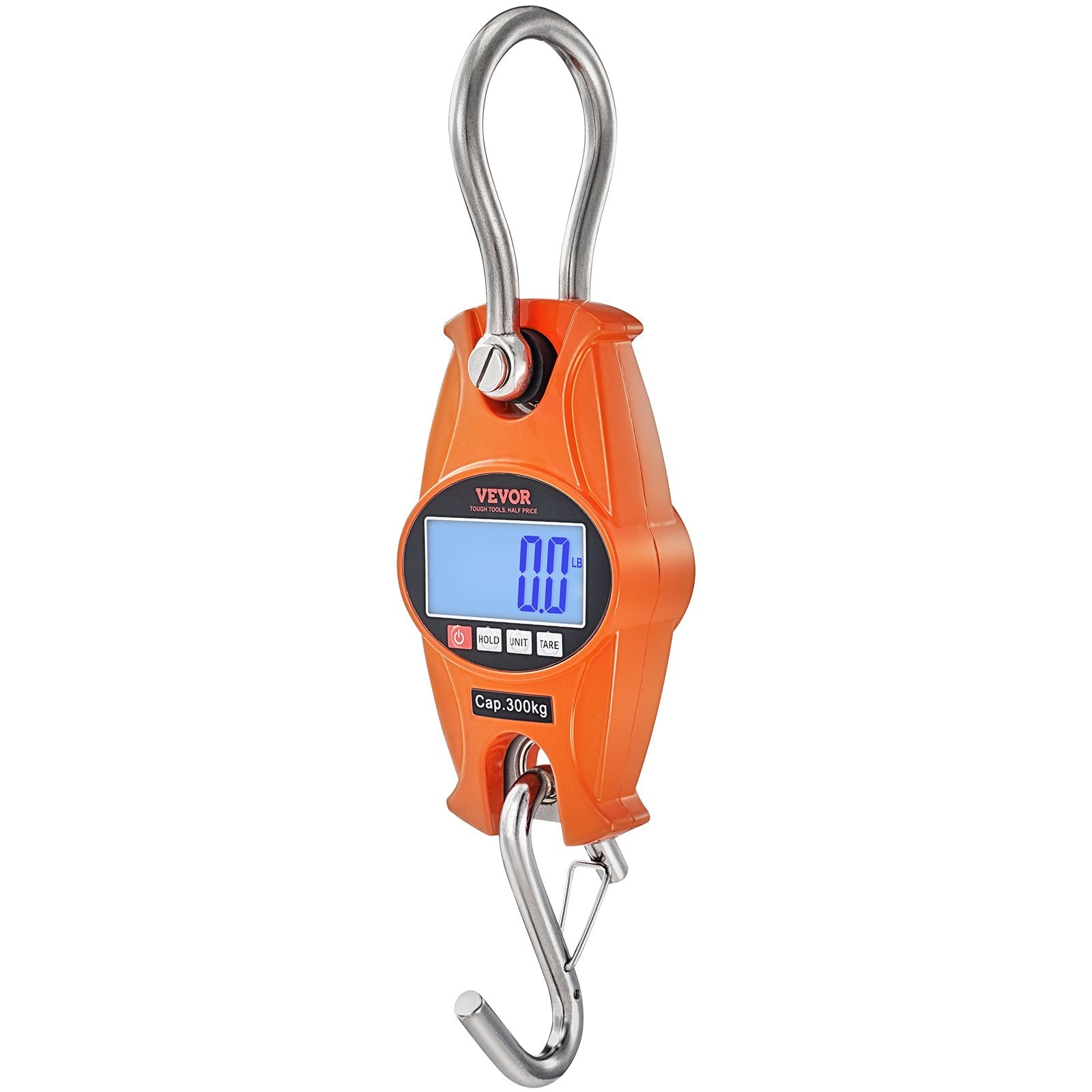 Musical Keyboards: VEVOR Digital Crane Scale, 660 lbs/300 kg, Industrial Heavy Duty Hanging Scale with Cast Aluminum Case & LCD Screen, Handheld Mini Crane with Hooks for Farm, Hunting, Fishing, Outdoor, Garage (Orange)