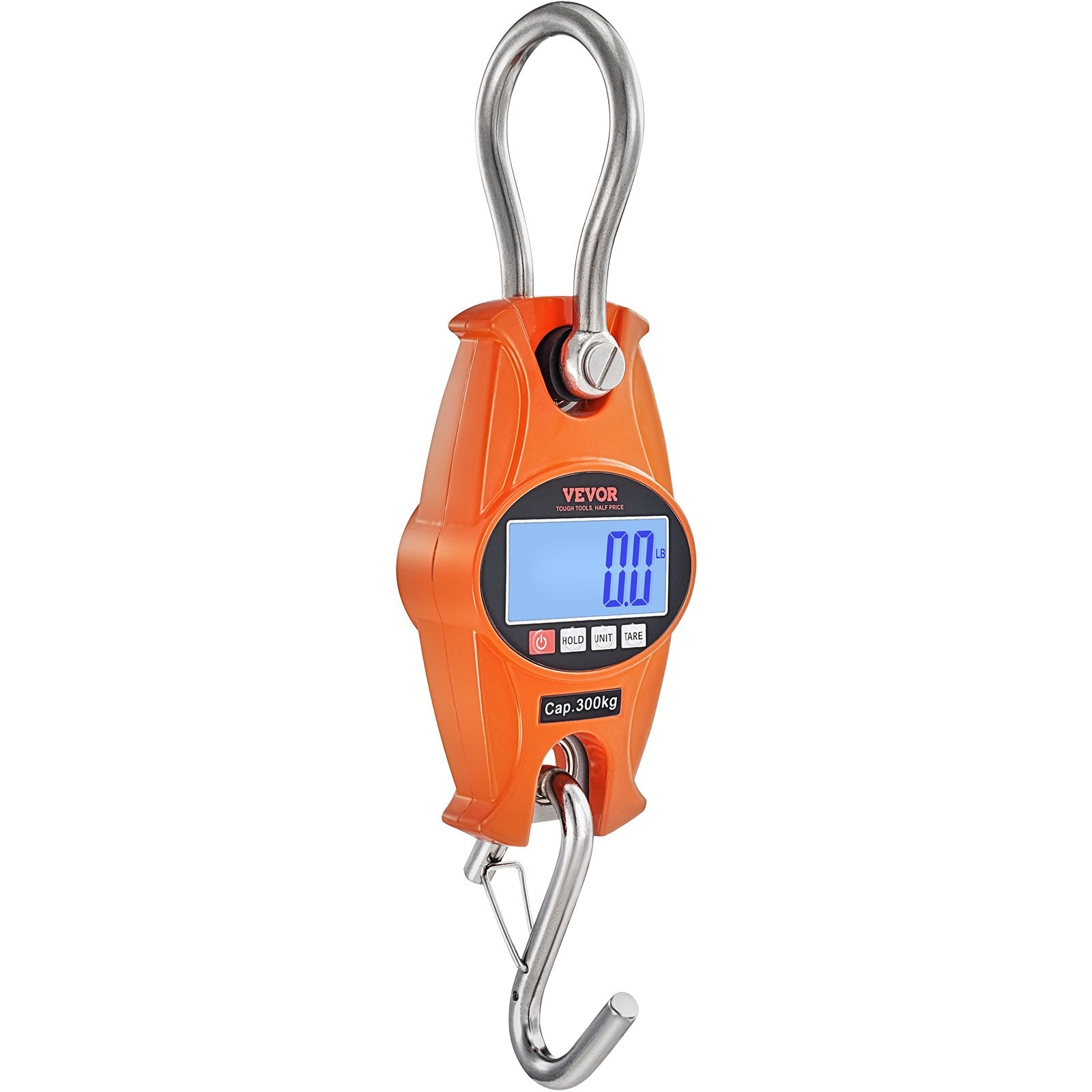 Musical Keyboards: VEVOR Digital Crane Scale, 660 lbs/300 kg, Industrial Heavy Duty Hanging Scale with Cast Aluminum Case & LCD Screen, Handheld Mini Crane with Hooks for Farm, Hunting, Fishing, Outdoor, Garage (Orange)