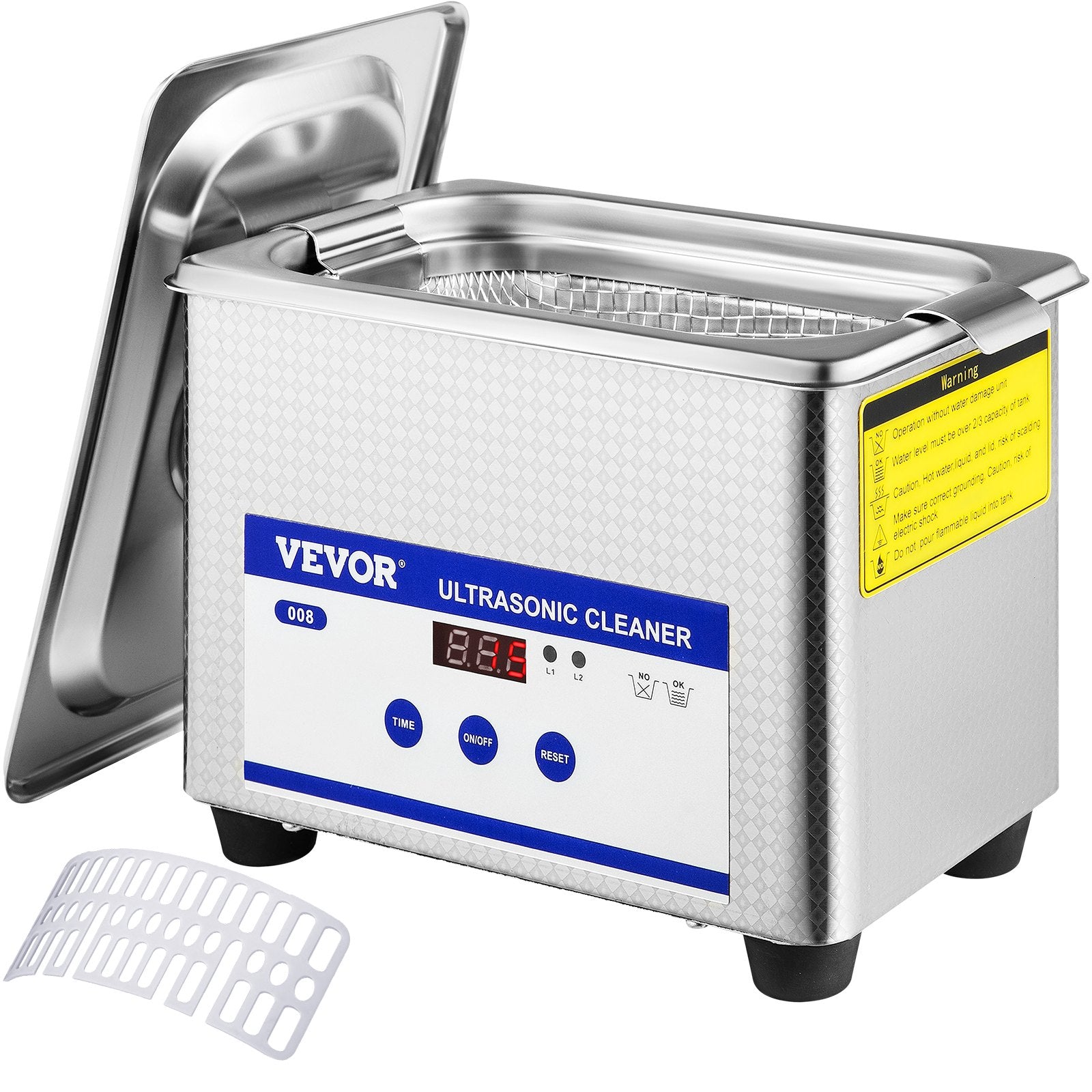 Jewellery Cleaners: VEVOR 0.8L Professional Ultrasonic Cleaner 304 Stainless Steel Digital Lab Ultrasonic Cleaner with Timer for Jewelry Watch Glasses Circuit Board Dentures Small Parts Dental Instrument (0.8L)