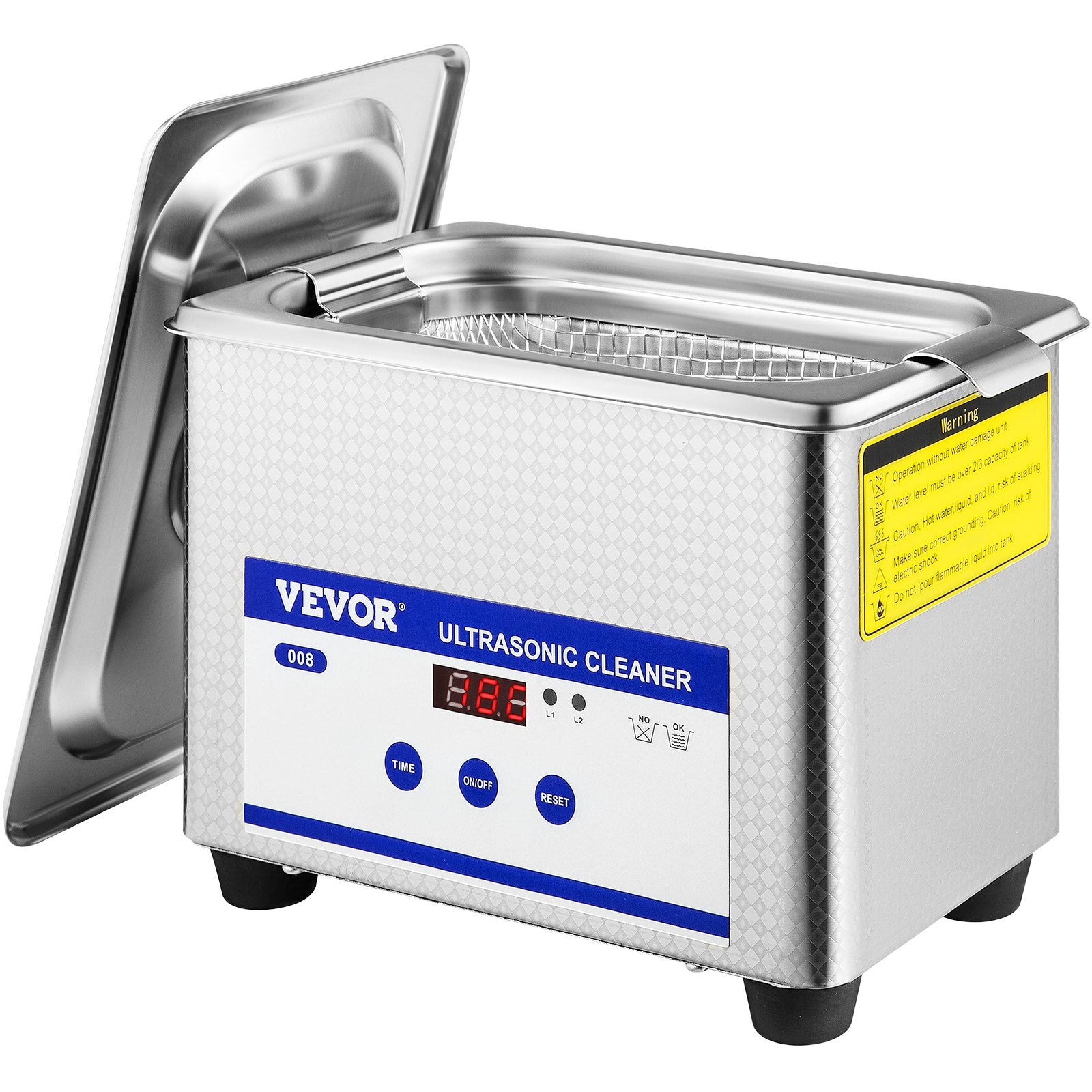 Jewellery Cleaners: VEVOR 0.8L Professional Ultrasonic Cleaner 304 Stainless Steel Digital Lab Ultrasonic Cleaner with Timer for Jewelry Watch Glasses Circuit Board Dentures Small Parts Dental Instrument (0.8L)