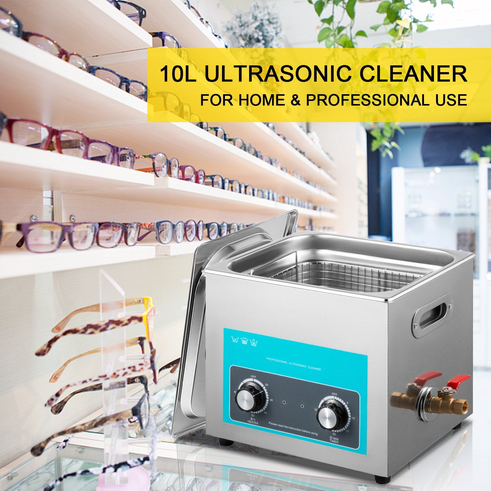 Audio Accessories: Vevor Ultrasonic Jewelry Cleaner with Heater Timer for Cleaning Eyeglass Rings Dentures Music Instruments