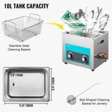Audio Accessories: Vevor Ultrasonic Jewelry Cleaner with Heater Timer for Cleaning Eyeglass Rings Dentures Music Instruments