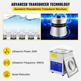Jewellery Cleaners: Vevor Ultrasonic Cleaner 1.3 L Ultrasonic Parts Cleaner with Heater Timer,