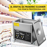 Jewellery Cleaners: VEVOR Digital Ultrasonic Cleaner 3L Ultrasonic Cleaning Machine 220V 50kHz Sonic Cleaner Machine 304 Stainless Steel Ultrasonic Cleaner Machine with Heater and Timer for Cleaning Jewelry Glasses Watch