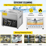 Jewellery Cleaners: VEVOR Digital Ultrasonic Cleaner 3L Ultrasonic Cleaning Machine 220V 50kHz Sonic Cleaner Machine 304 Stainless Steel Ultrasonic Cleaner Machine with Heater and Timer for Cleaning Jewelry Glasses Watch