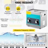 Jewellery Cleaners: VEVOR Knob Ultrasonic Cleaner 3L 40kHz Ultrasonic Cleaning Machine Knob Control Sonic Cleaner 304 Stainless Steel Ultrasonic Cleaner Machine with Heater & Timer for Cleaning Jewelry Eyeglasses Watches