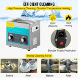 Jewellery Cleaners: VEVOR Knob Ultrasonic Cleaner 3L 40kHz Ultrasonic Cleaning Machine Knob Control Sonic Cleaner 304 Stainless Steel Ultrasonic Cleaner Machine with Heater & Timer for Cleaning Jewelry Eyeglasses Watches