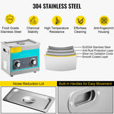 Jewellery Cleaners: VEVOR Knob Ultrasonic Cleaner 3L 40kHz Ultrasonic Cleaning Machine Knob Control Sonic Cleaner 304 Stainless Steel Ultrasonic Cleaner Machine with Heater & Timer for Cleaning Jewelry Eyeglasses Watches