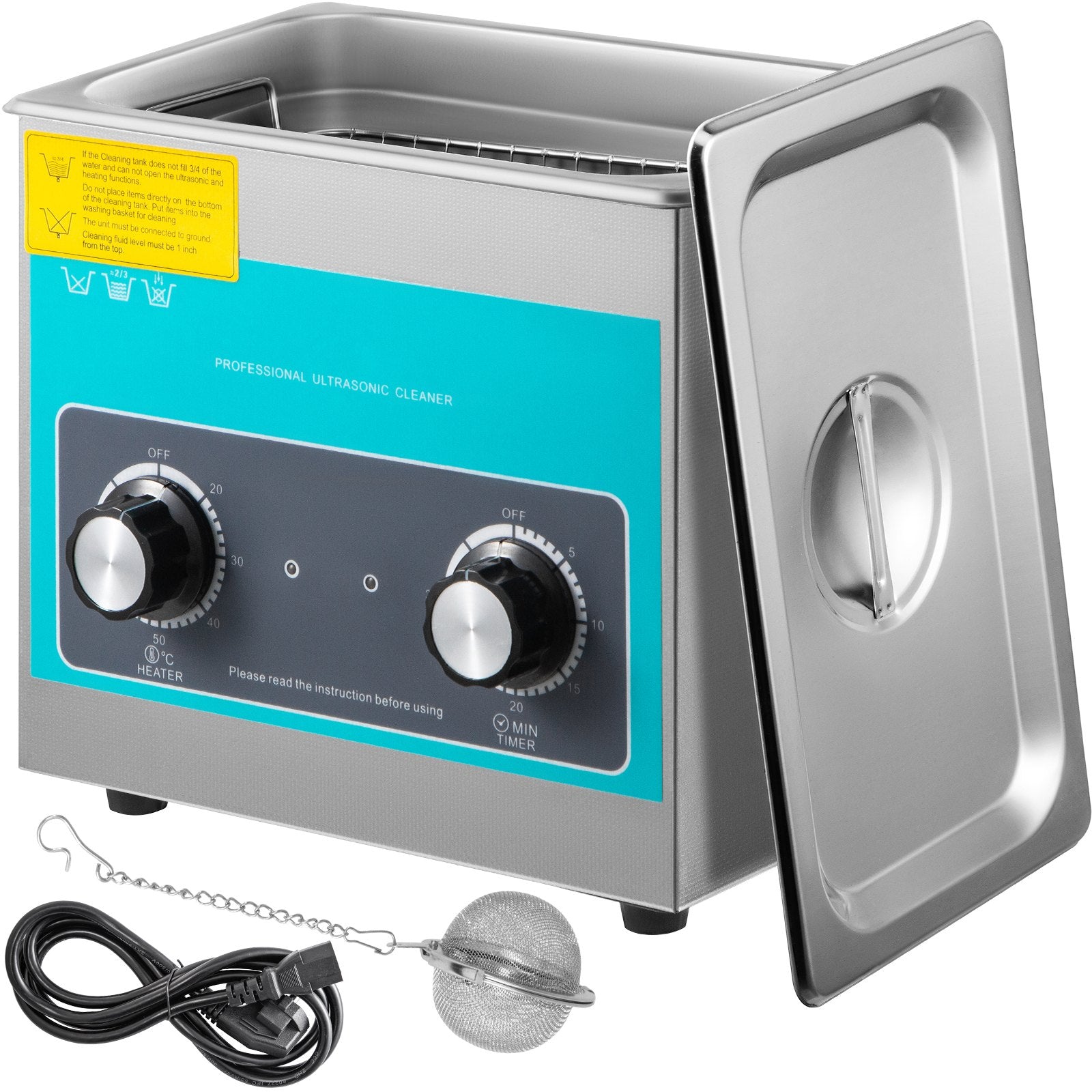 Knob Ultrasonic Cleaner 3L 40kHz Ultrasonic Cleaning Machine Knob Control Sonic Cleaner 304 Stainless Steel Ultrasonic Cleaner Machine with Heater & Timer for Cleaning Jewelry Eyeglasses Watches