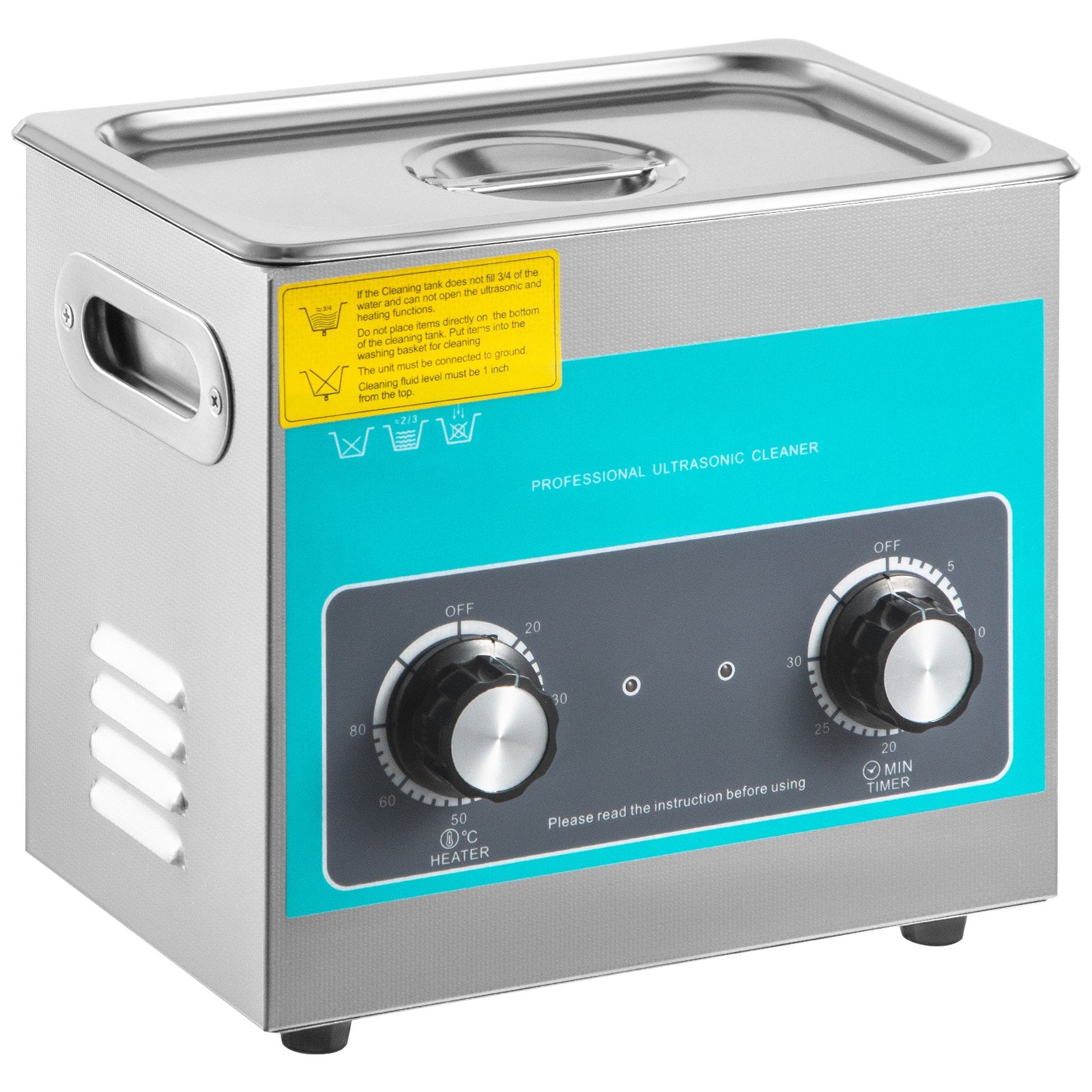 Knob Ultrasonic Cleaner 3L 40kHz Ultrasonic Cleaning Machine Knob Control Sonic Cleaner 304 Stainless Steel Ultrasonic Cleaner Machine with Heater & Timer for Cleaning Jewelry Eyeglasses Watches