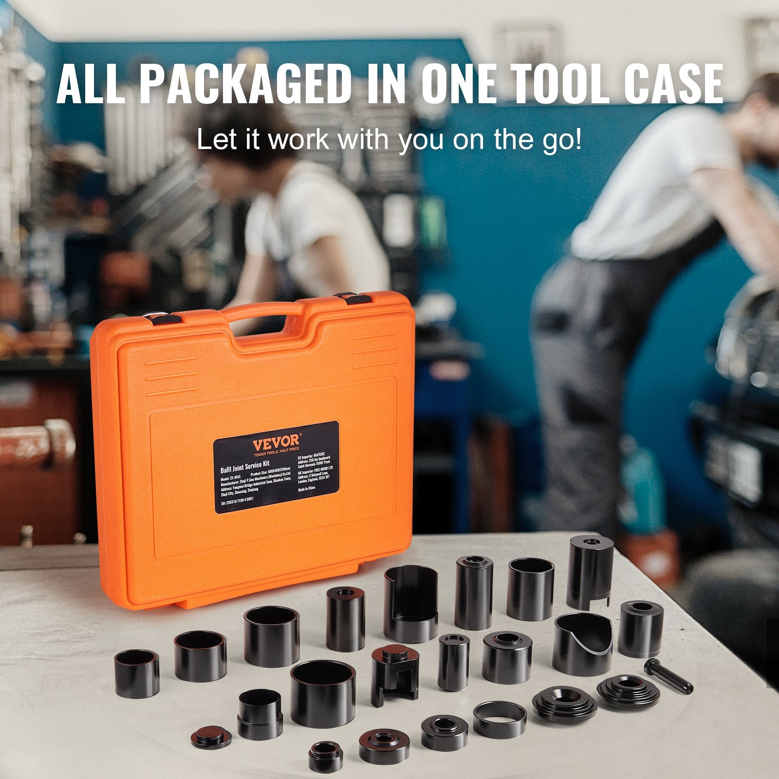 Lifts & Hoists: VEVOR Ball Joint Press Kit, 25 pcsTool Kit, C-press Ball joint Remove and Install Tools, for Most 2WD and 4WD Cars, Heavy Duty Ball Joint Repair Kit for Automotive Repairing