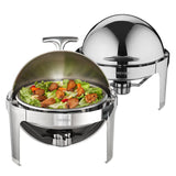Food Storage: VEVOR Roll Top Chafing Dish Buffet Set, 5.5L 2 Pack, Stainless Steel Chafer with 2 Full Size Pans, Round Catering Warmer Server with Lid Water Pan Stand Fuel Holder, for at Least 5 People Each
