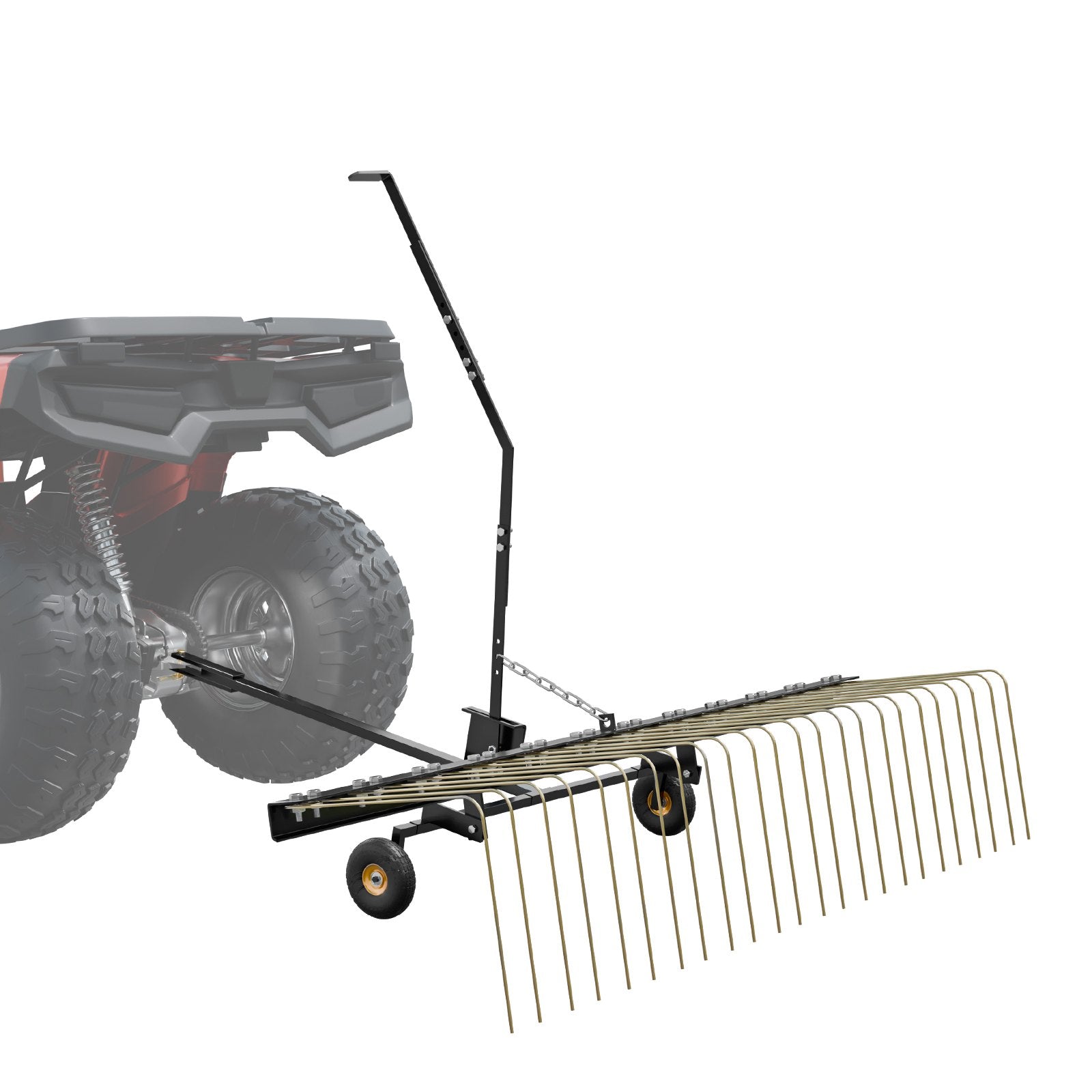 Spreaders & Wheelbarrows: VEVOR Tow Behind Dethatcher, 1.5m Tow Dethatcher with 24 Steel Tines, Lawn Dethatcher Rake for ATV or Mower, Tow Behind Lawn Rake with Lift Handle for Leaves, Pine Needles, and Grass