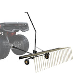 Spreaders & Wheelbarrows: VEVOR Tow Behind Dethatcher, 1.5m Tow Dethatcher with 24 Steel Tines, Lawn Dethatcher Rake for ATV or Mower, Tow Behind Lawn Rake with Lift Handle for Leaves, Pine Needles, and Grass