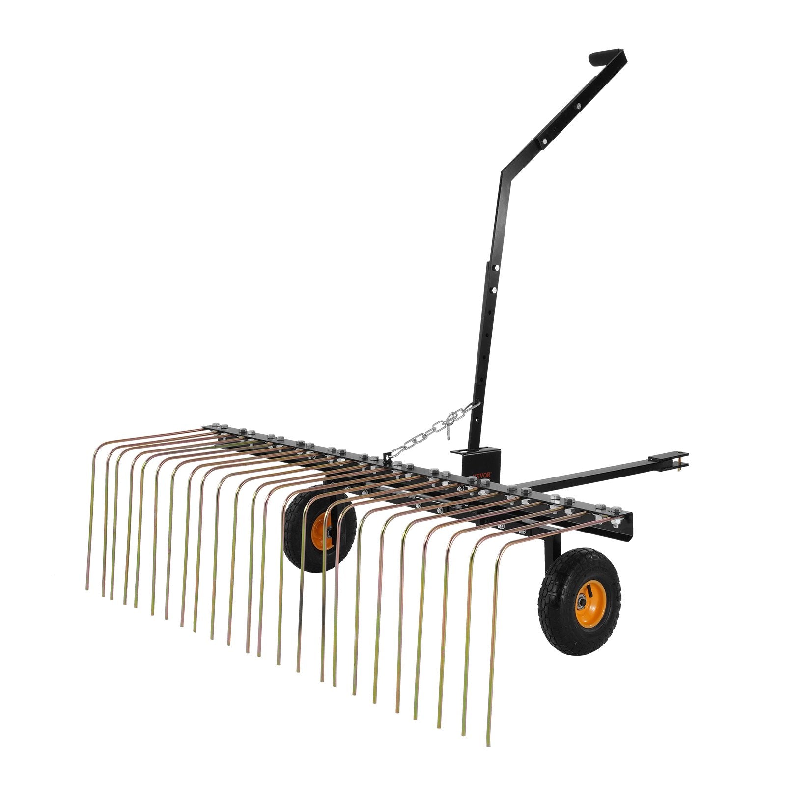 Spreaders & Wheelbarrows: VEVOR Tow Behind Dethatcher, 1.5m Tow Dethatcher with 24 Steel Tines, Lawn Dethatcher Rake for ATV or Mower, Tow Behind Lawn Rake with Lift Handle for Leaves, Pine Needles, and Grass
