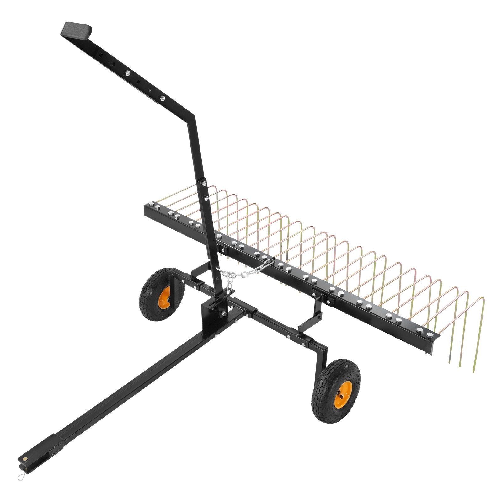 Spreaders & Wheelbarrows: VEVOR Tow Behind Dethatcher, 1.5m Tow Dethatcher with 24 Steel Tines, Lawn Dethatcher Rake for ATV or Mower, Tow Behind Lawn Rake with Lift Handle for Leaves, Pine Needles, and Grass