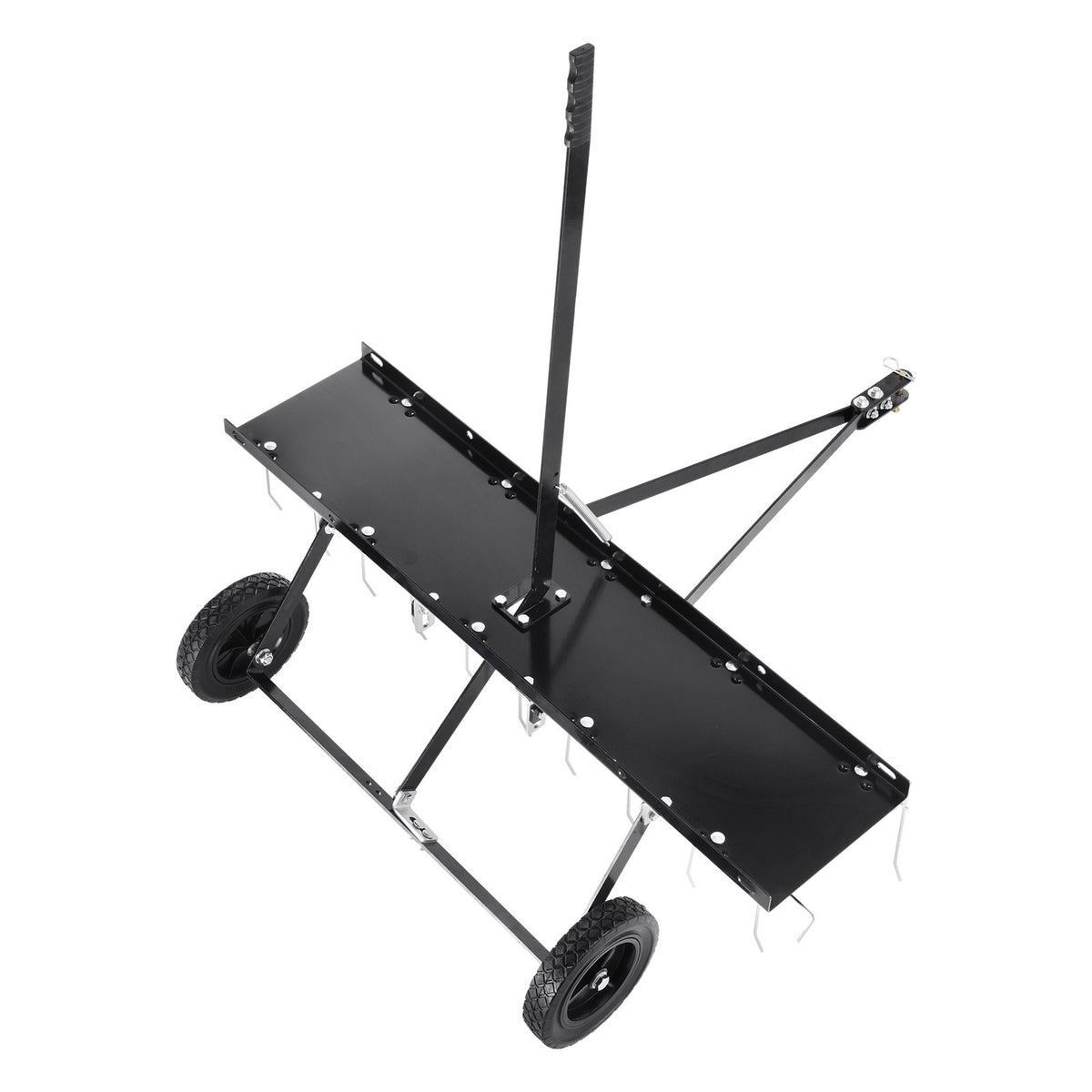 Tow Behind Dethatcher, 1015mm Tow Dethatcher with 20 Spring Steel Tines, Lawn Dethatcher Rake for ATV or Mower, Tow Behind Lawn Rake with Lift Handle for Garden Farm Grass