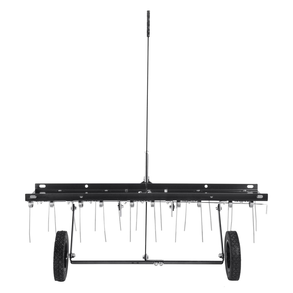 Tow Behind Dethatcher, 1015mm Tow Dethatcher with 20 Spring Steel Tines, Lawn Dethatcher Rake for ATV or Mower, Tow Behind Lawn Rake with Lift Handle for Garden Farm Grass
