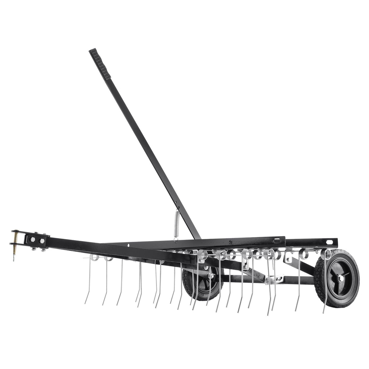 Tow Behind Dethatcher, 1015mm Tow Dethatcher with 20 Spring Steel Tines, Lawn Dethatcher Rake for ATV or Mower, Tow Behind Lawn Rake with Lift Handle for Garden Farm Grass