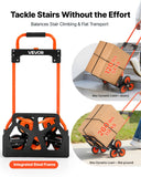 Hair Colouring: VEVOR Stair Climbing Cart, 54 kg Stair-Climbing Capacity, Portable Folding Trolley Cart with Telescoping Handle, 6 Wheels and 2 Bungee Cords, Stair Climber Dolly for Home, Groceries, Warehouse