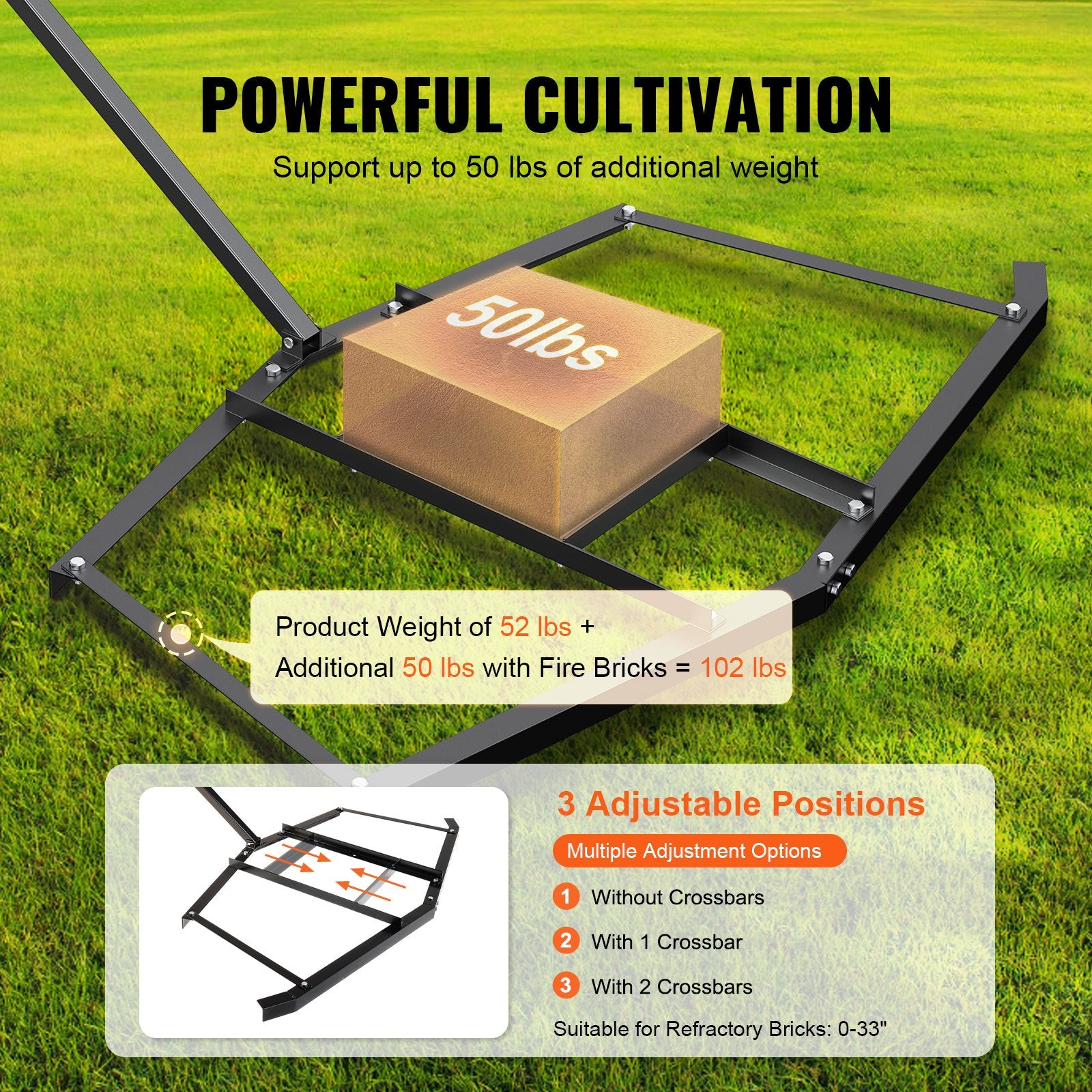 Lawn Rollers: VEVOR Driveway Drag, 76.57" Width Tow Behind Drag Harrow, Q235 Steel Driveway Grader with Adjustable Bars, Support up to 50 lbs, Driveway Tractor Harrow for ATVs, UTVs, Garden Lawn Tractors