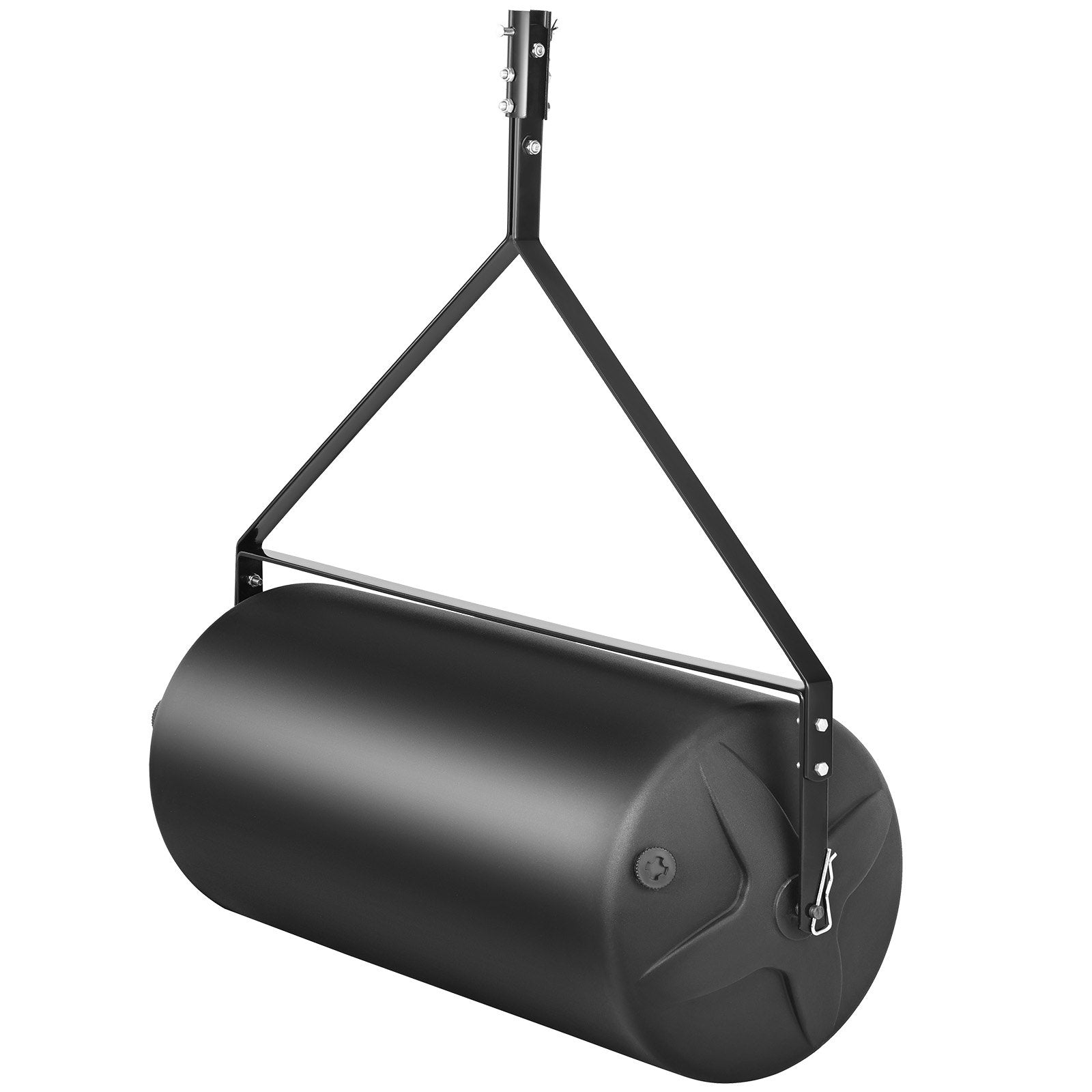 Tow Behind Lawn Roller, 400lbs Sand/Water Filled Yard Roller, LLDPE Drum and Steel Frame Sod Roller with Easy-turn Plug, Tow Behind a Tractor or ATV for Lawn, Garden, Farm, Park, Black