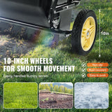 Gardening Tools: VEVOR Broadcast Spreader, 100 LB Tow Behind Poly Drop Spreader with 10" Wheels, Steel Spike Aerator, Fertilizer Spreader, Garden Seeder, and Salt Spreader, for Residential, Farm, Tough Terrain, Black