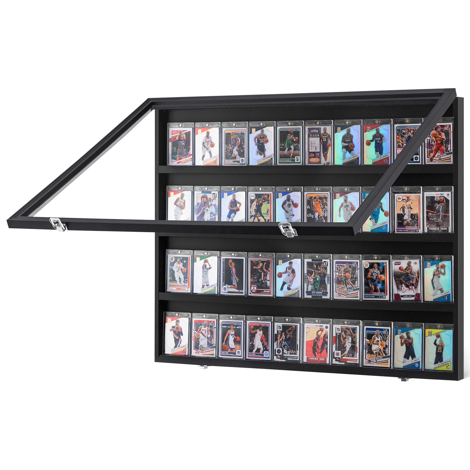 Saw Accessories: VEVOR 36 Graded Sports Card Display Case, 775 x 617 x 55 mm, Baseball Card Display Frame with 98% UV Protection Clear View PC Glass, Lockable Wall Cabinet for Football Basketball Hockey Trading Card