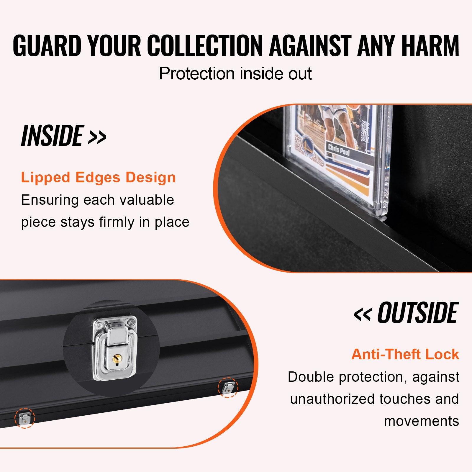 Saw Accessories: VEVOR 36 Graded Sports Card Display Case, 775 x 617 x 55 mm, Baseball Card Display Frame with 98% UV Protection Clear View PC Glass, Lockable Wall Cabinet for Football Basketball Hockey Trading Card