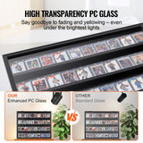 Saw Accessories: VEVOR 36 Graded Sports Card Display Case, 775 x 617 x 55 mm, Baseball Card Display Frame with 98% UV Protection Clear View PC Glass, Lockable Wall Cabinet for Football Basketball Hockey Trading Card
