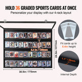 Saw Accessories: VEVOR 36 Graded Sports Card Display Case, 775 x 617 x 55 mm, Baseball Card Display Frame with 98% UV Protection Clear View PC Glass, Lockable Wall Cabinet for Football Basketball Hockey Trading Card