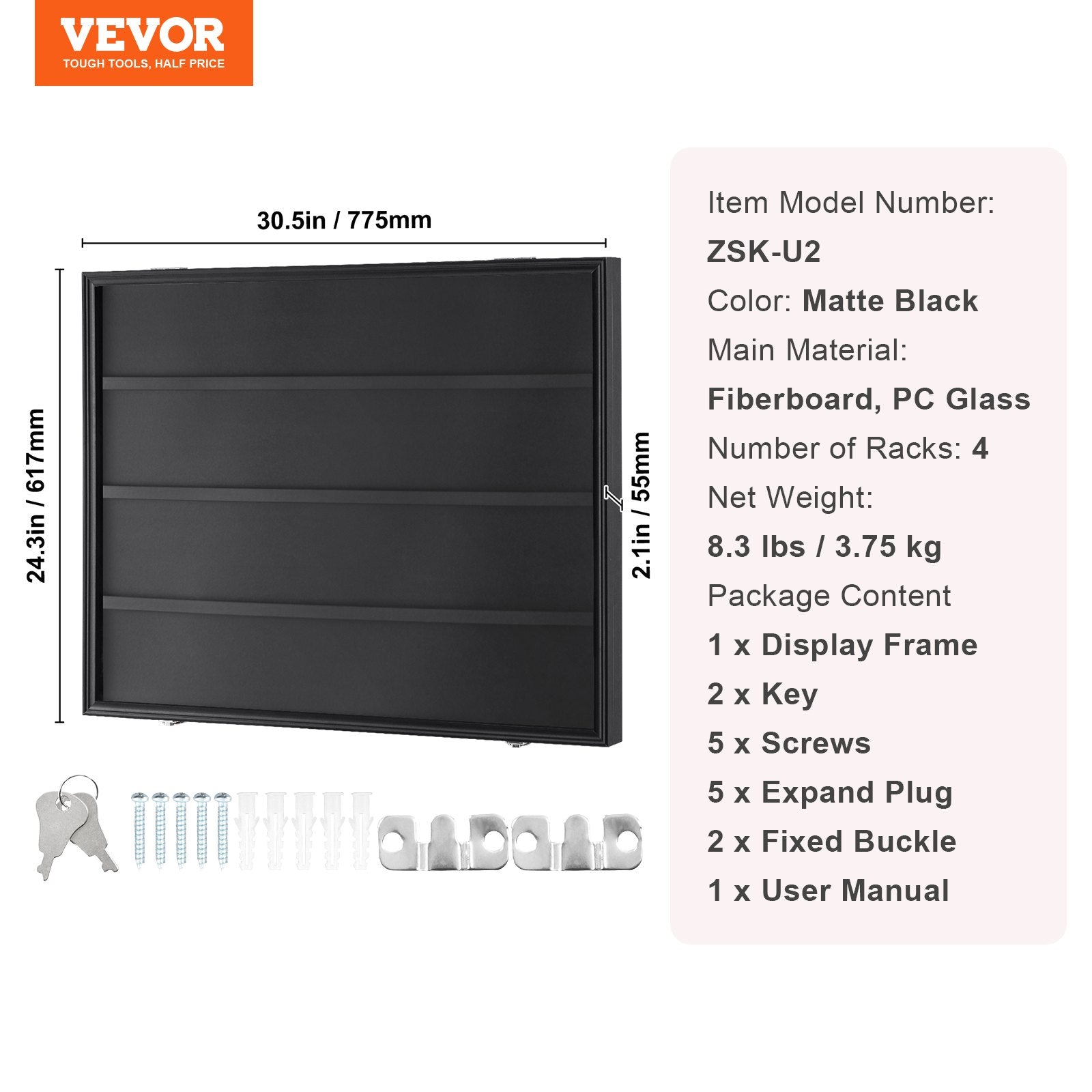 Saw Accessories: VEVOR 36 Graded Sports Card Display Case, 775 x 617 x 55 mm, Baseball Card Display Frame with 98% UV Protection Clear View PC Glass, Lockable Wall Cabinet for Football Basketball Hockey Trading Card