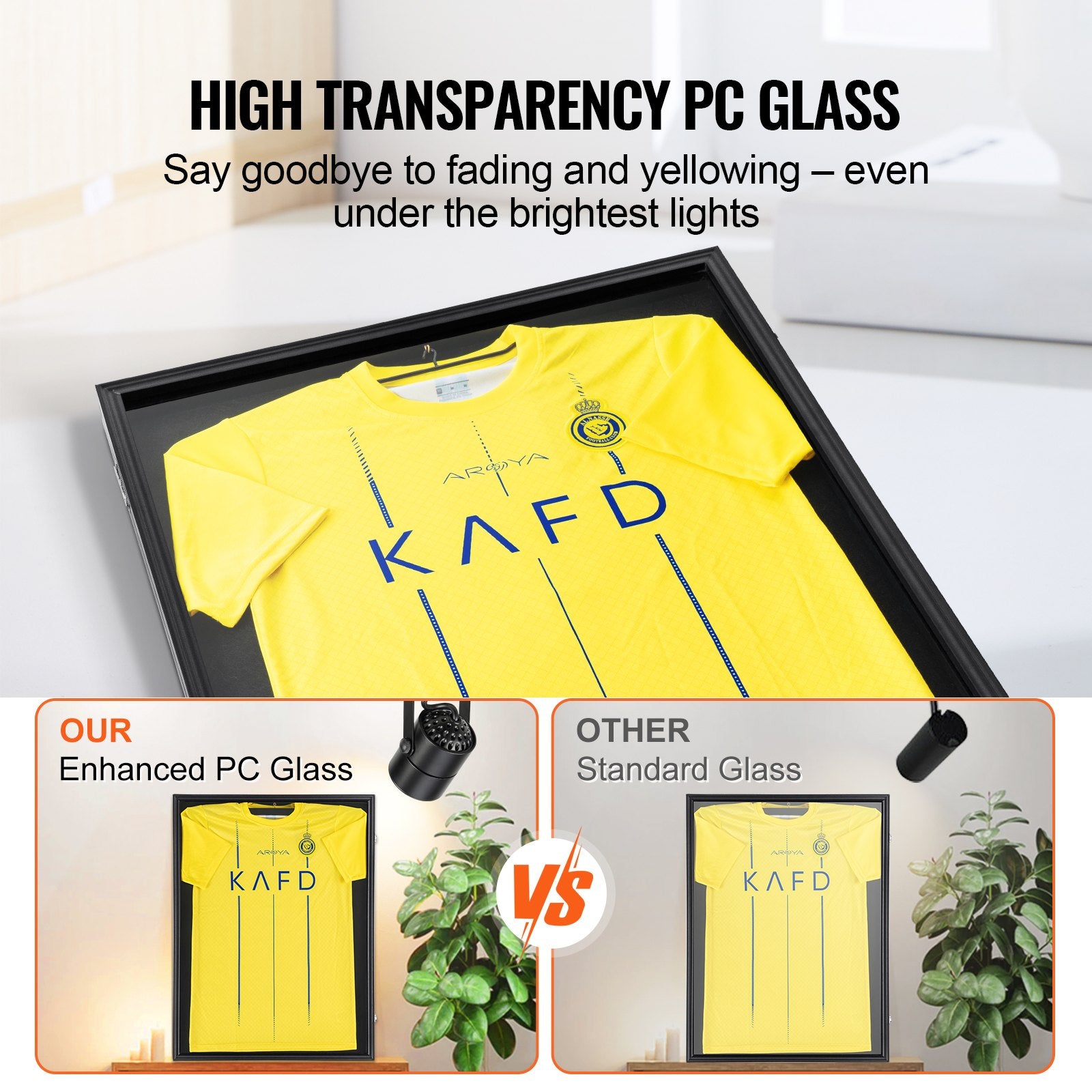 Basketball & Basketball Accessories: VEVOR Jersey Display Frame Case, 610 x 812 x 40 mm, Large Lockable Sport Jersey Shadow Box with 98% UV Protection PC Glass and Hangers, for Baseball Basketball Football Hockey Shirt and Uniform, Black