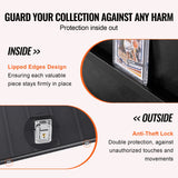 Storage Boxes: VEVOR 35 Graded Sports Card Display Case, 617 x 775 x 55 mm, Baseball Card Display Frame with 98% UV Protection Clear View PC Glass, Lockable Wall Cabinet for Football Basketball Hockey Trading Card
