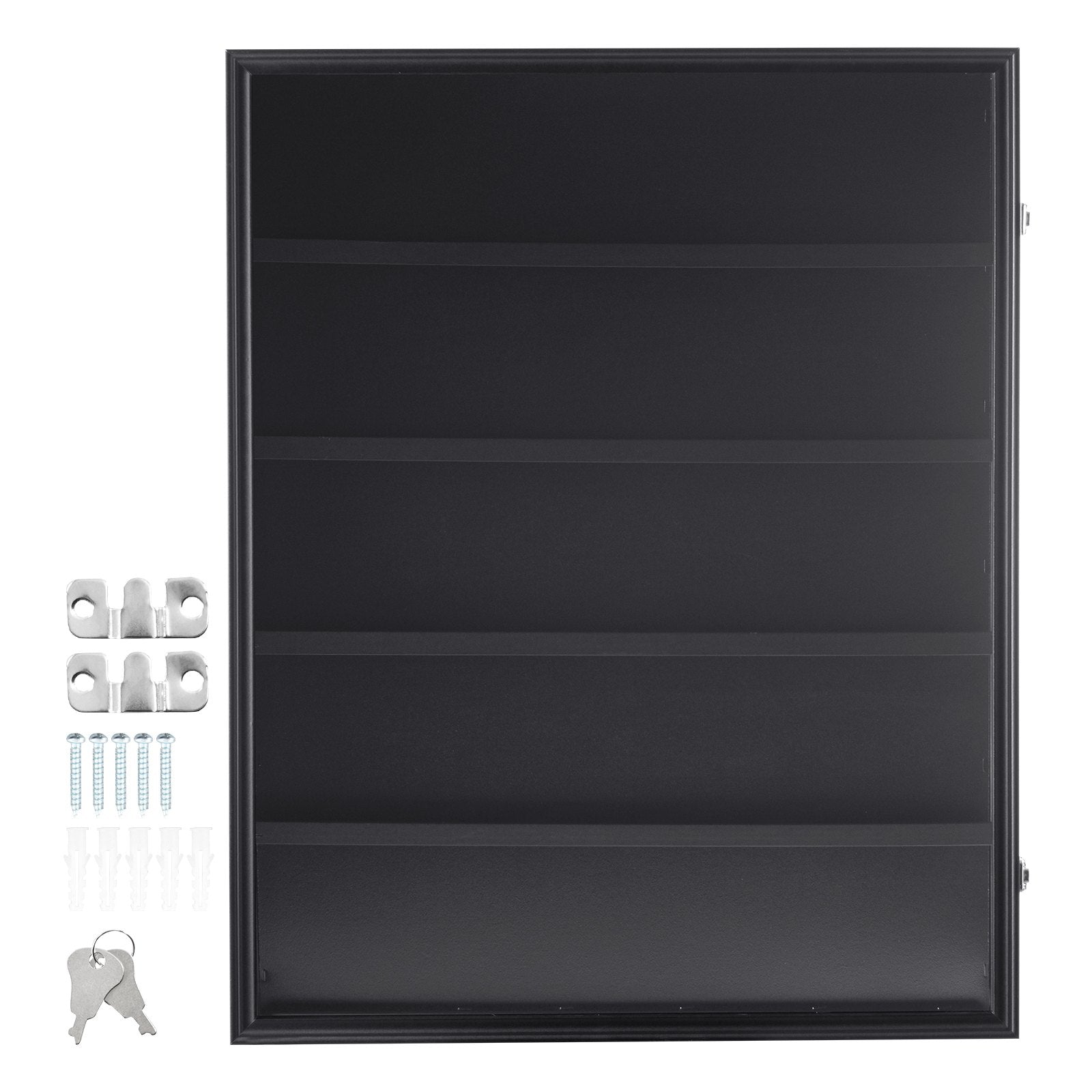 Storage Boxes: VEVOR 35 Graded Sports Card Display Case, 617 x 775 x 55 mm, Baseball Card Display Frame with 98% UV Protection Clear View PC Glass, Lockable Wall Cabinet for Football Basketball Hockey Trading Card