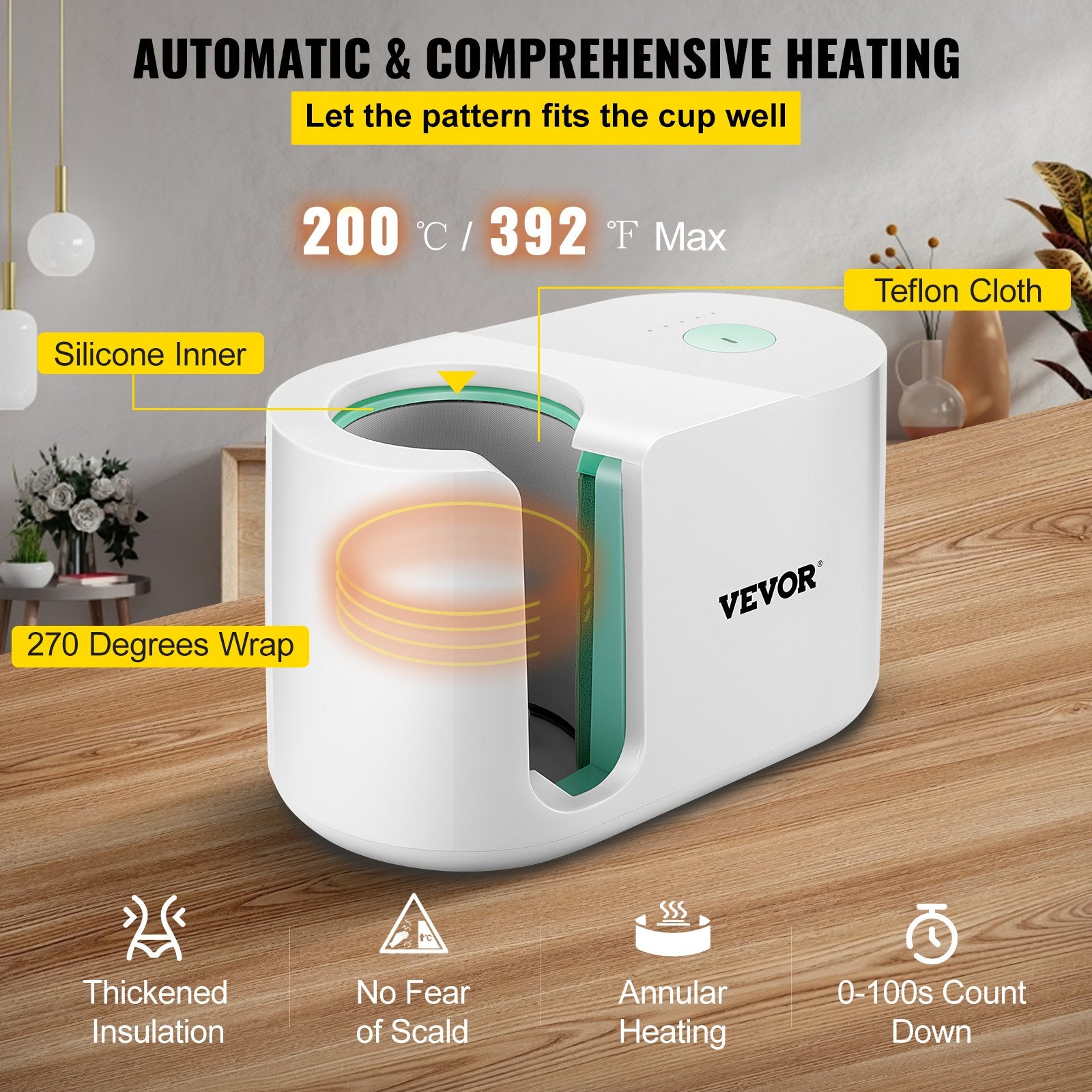 Mug Press Machine Automatic Heat Press Sublimation Printing 11-15oz Cup