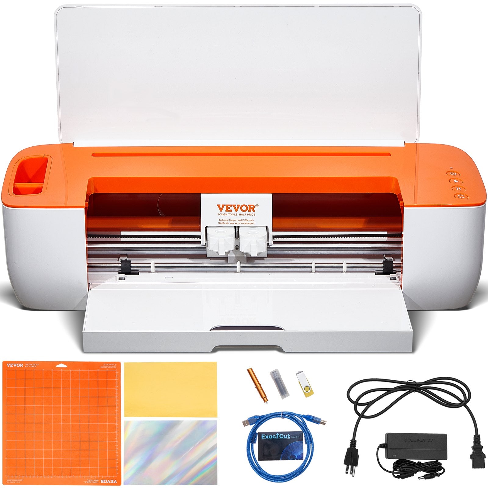 Gardening Tools: VEVOR Vinyl Cutter Machine, Bluetooth Connectivity DIY Cutting Machine, Compatible with iOS, Android, Windows and Mac, Massive Designs Included, for Creating Customized Cards, Home Decor