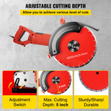 Saw Accessories: VEVOR Electric Concrete Saw, 14" Concrete Cutter, 1800W Concrete Saw, Electric Circular Saw with 14" Blade and Tools, Masonry Saw for Granite, Brick, Porcelain, Reinforced Concrete and Other Materials