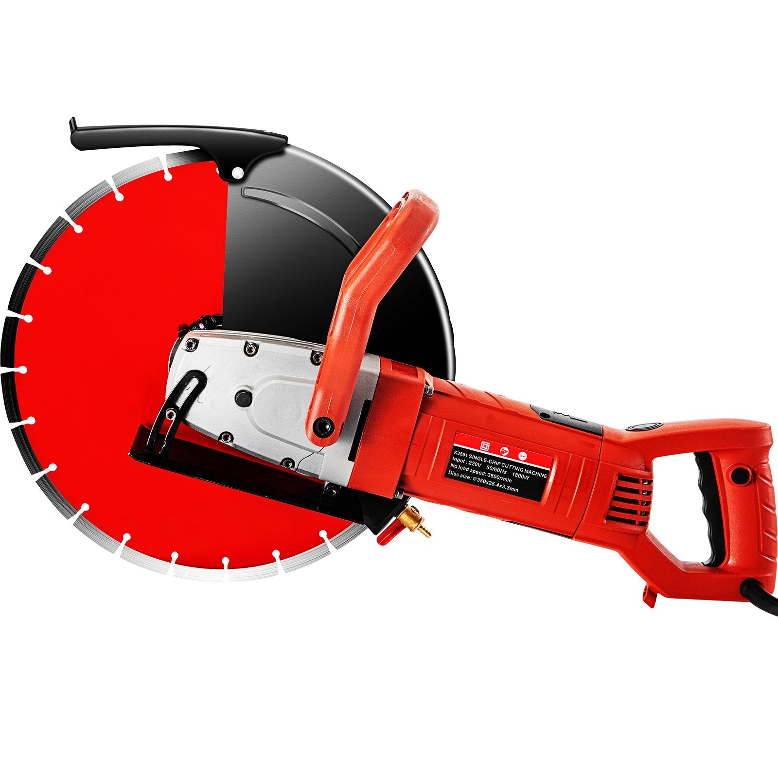 Saw Accessories: VEVOR Electric Concrete Saw, 14" Concrete Cutter, 1800W Concrete Saw, Electric Circular Saw with 14" Blade and Tools, Masonry Saw for Granite, Brick, Porcelain, Reinforced Concrete and Other Materials