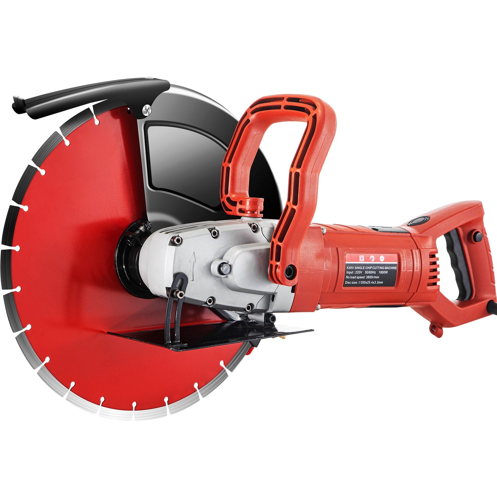 Saw Accessories: VEVOR Electric Concrete Saw, 14" Concrete Cutter, 1800W Concrete Saw, Electric Circular Saw with 14" Blade and Tools, Masonry Saw for Granite, Brick, Porcelain, Reinforced Concrete and Other Materials