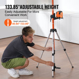 Camera Accessories: VEVOR Laser Level Tripod, 1/4"-20 & 5/8"-11 Thread Mount, 40.94-133.85 inch Height Adjustment with Level Bubble & Heavy-duty Stand, Extendable Pole Lightweight Aluminum Tripod for Laser Scanner