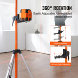 Camera Accessories: VEVOR Laser Level Tripod, 1/4"-20 & 5/8"-11 Thread Mount, 40.94-133.85 inch Height Adjustment with Level Bubble & Heavy-duty Stand, Extendable Pole Lightweight Aluminum Tripod for Laser Scanner